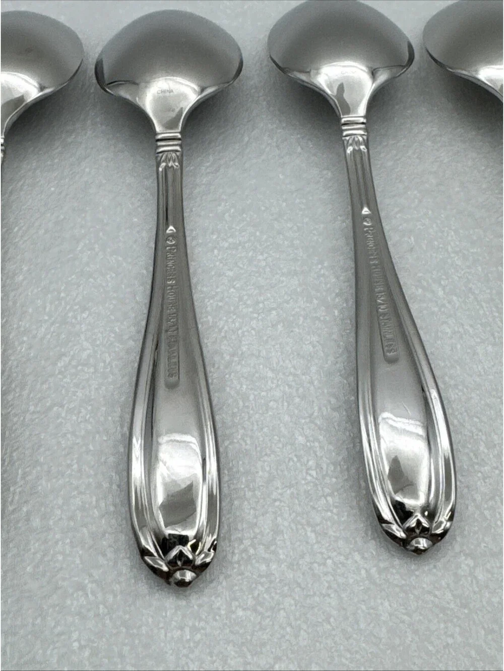 Set Of 5 Princess House BARRINGTON Oval Soup Spoons 18/10 Stainless Flatware 7